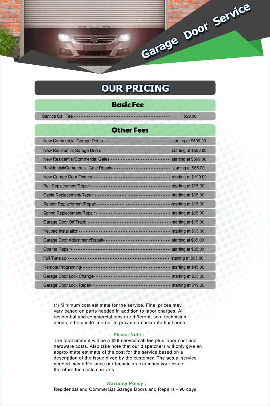 Galaxy Garage Door Service Sun Valley, CA 818-688-4224